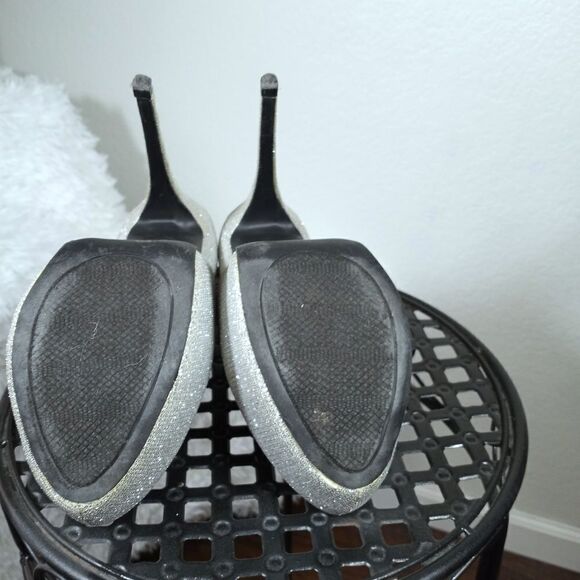 DE BLOSSOM COLLECTION SILVER SPARKLE PLATFORM SZ.9 - Picture 11 of 11